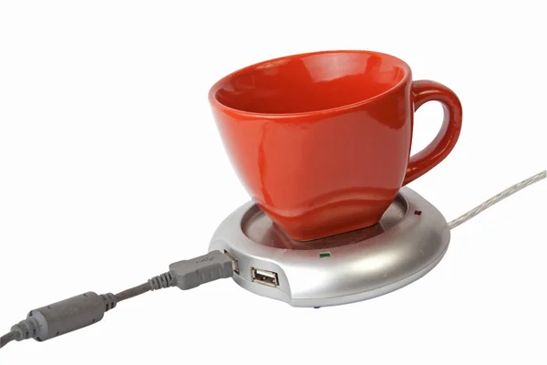 USB тепліше з чашкою — стокове фото