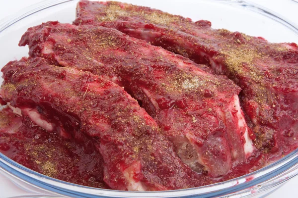 Pork ribs in cranberry sauce — Stock Photo, Image
