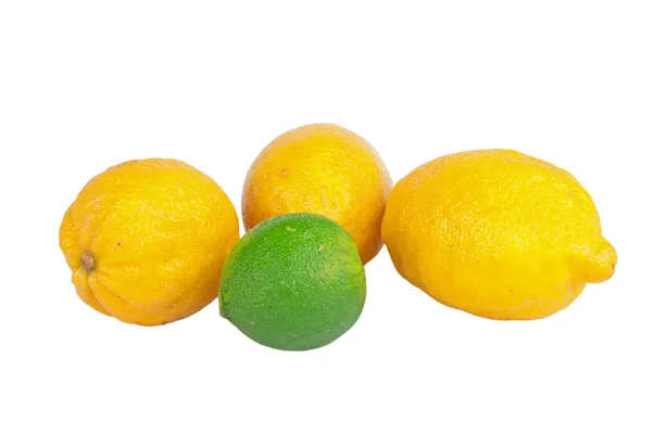 Three lemons and lime — Stock Photo, Image