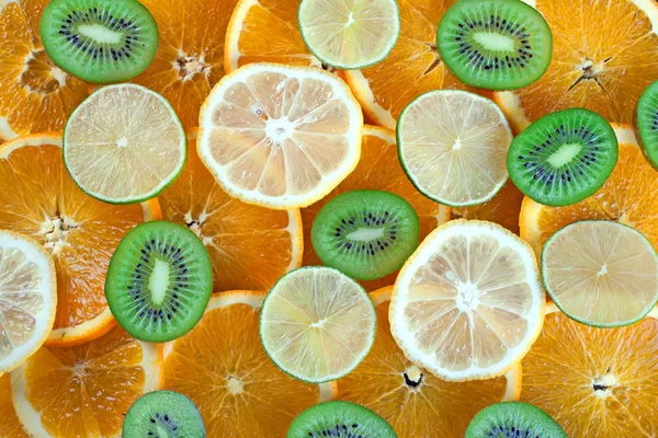 Kiwi, citron vert, orange — Photo