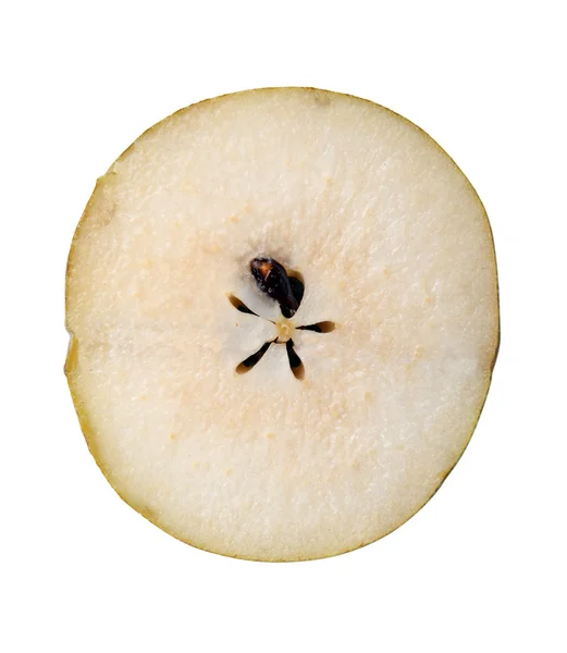 Fetta di pera verde con semi — Foto Stock