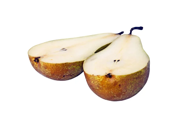 Gröna päron halvor med frön — Stockfoto
