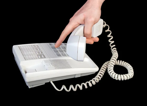 Hand dialing number — Stock Photo, Image