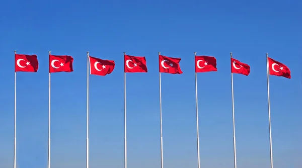 Ligne de drapeaux turcs — Photo