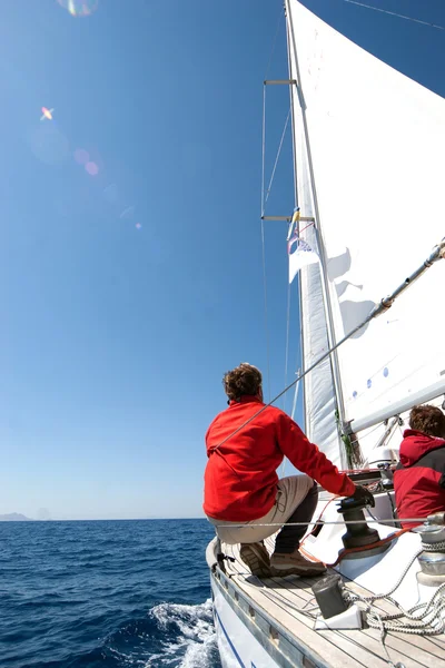 On sailing boat — Stock Photo, Image