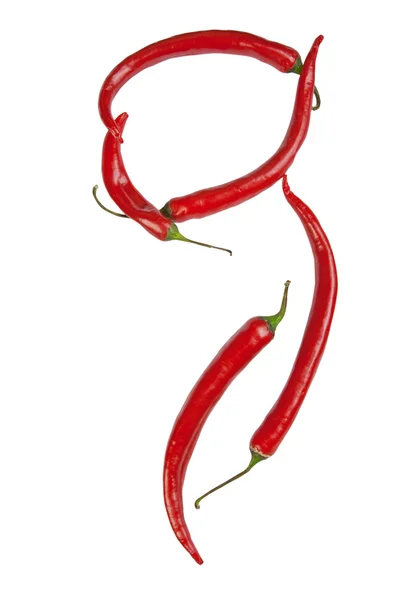 Litera g z chili — Zdjęcie stockowe
