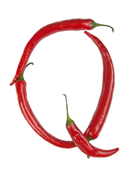 Litera q z chili — Zdjęcie stockowe
