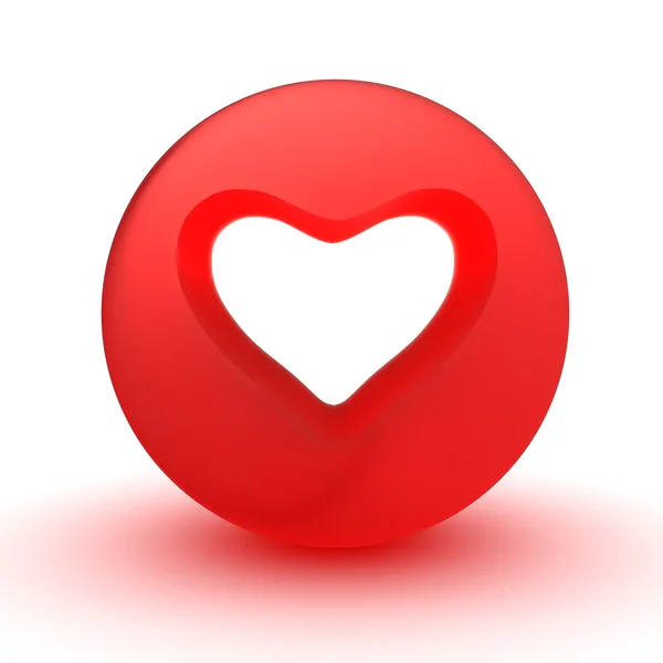 Röd kärlek hjärta — Stockfoto