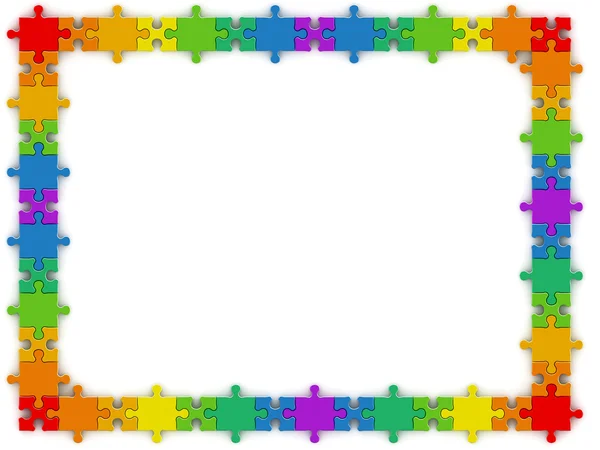 Regenbogen-Puzzle-Rahmen — Stockfoto