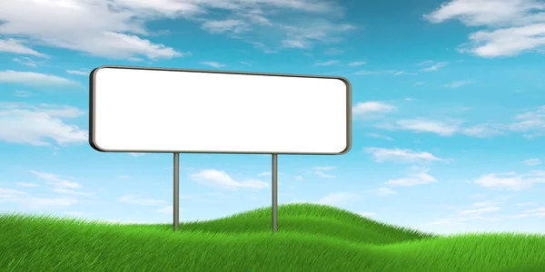 Panoramisch billboard op gras — Stockfoto