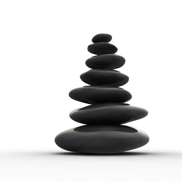 Fila equilibrada de seixos zen — Fotografia de Stock