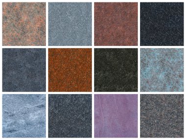 12 seamless natural granite textures clipart