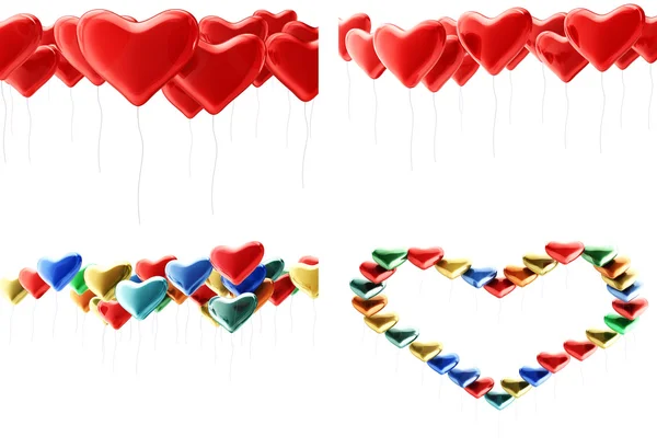 Hjärta ballonger samling — Stockfoto