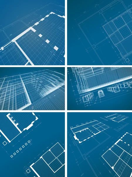 Conceptual blueprint set — Stock Photo, Image