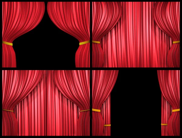 Red curtain collection — Stock Photo, Image