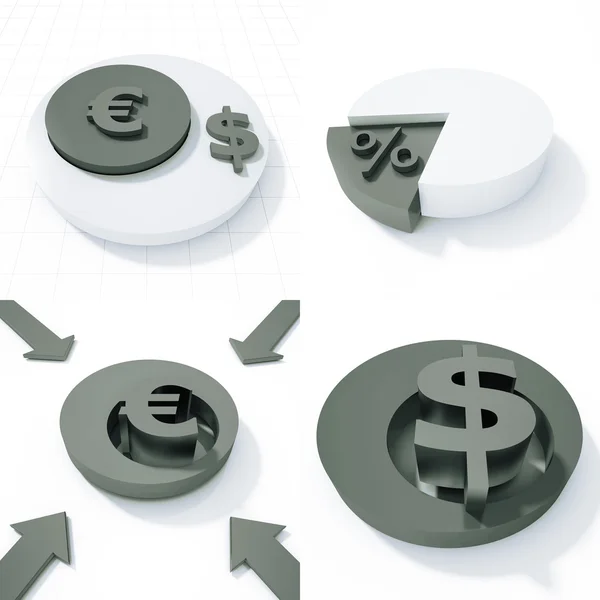 Symbolen van geld ingesteld — Stockfoto