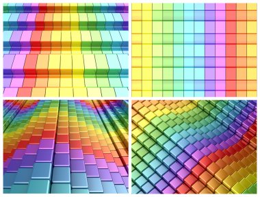 Colorful rainbow boxes clipart