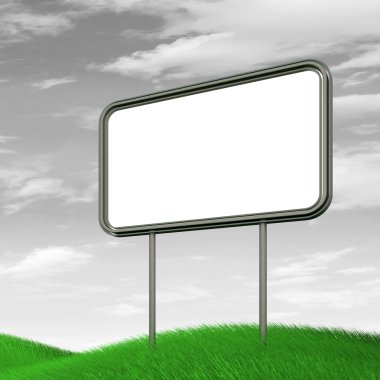 Billboards on b&w sky clipart