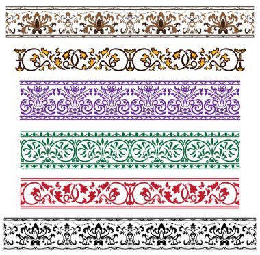 Traditional architectural ornament set clipart