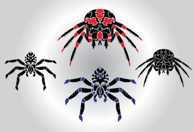 Spiders silhouetts set clipart
