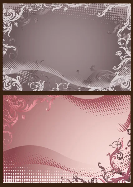 Floral backgrounds with halftone — Stock Vector