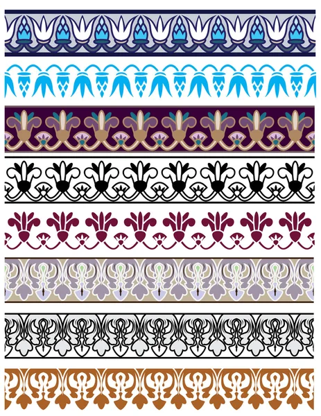 Traditional architectural ornament and stencil set — Stock Vector