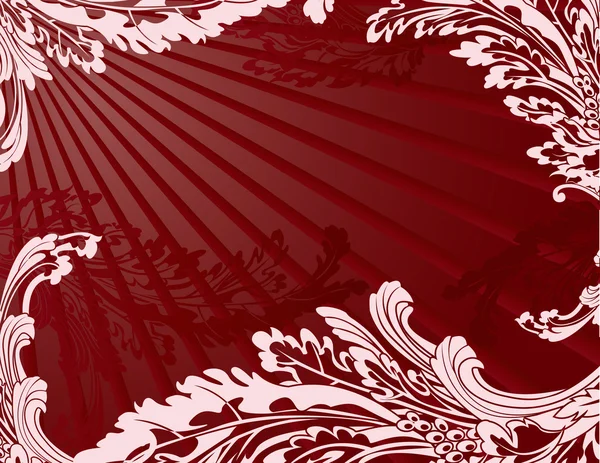 Фантазійний червоний фон з рожевими гілками — стоковий вектор