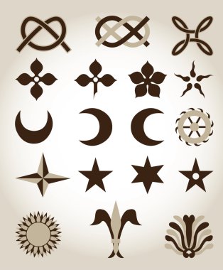 Set of traditional architectural emblems clipart