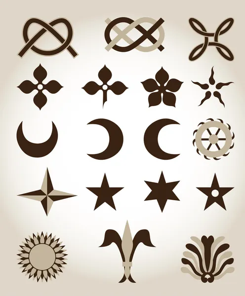 Conjunto de emblemas arquitetônicos tradicionais — Vetor de Stock