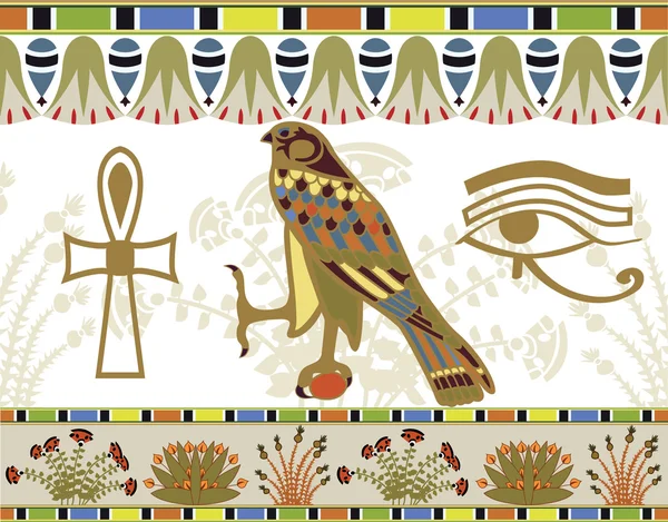 Mısır desenler, Kenarlıklar ve sembolleri — Stok Vektör