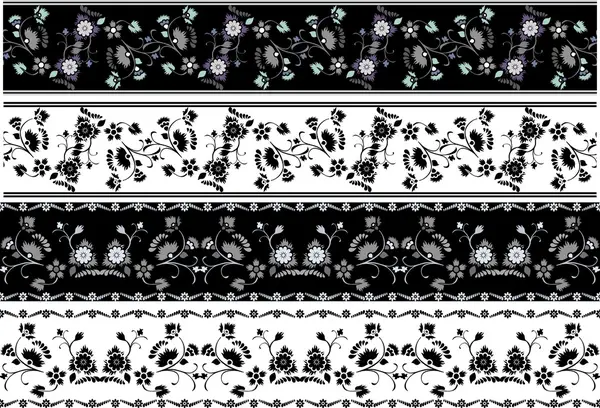 Set de pochoir fleuri pour la conception — Image vectorielle