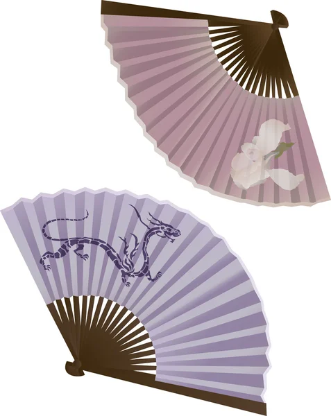 The traditional Japanese fan, two variants — Stock Vector