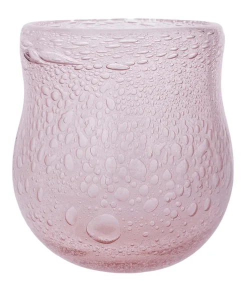 Vaso de vidro decorativo em branco isolado — Fotografia de Stock