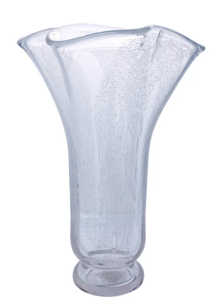 Vaso de vidro decorativo em branco isolado — Fotografia de Stock