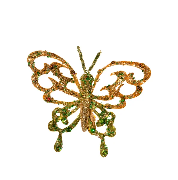 Декоративная бабочка на белом — стоковое фото