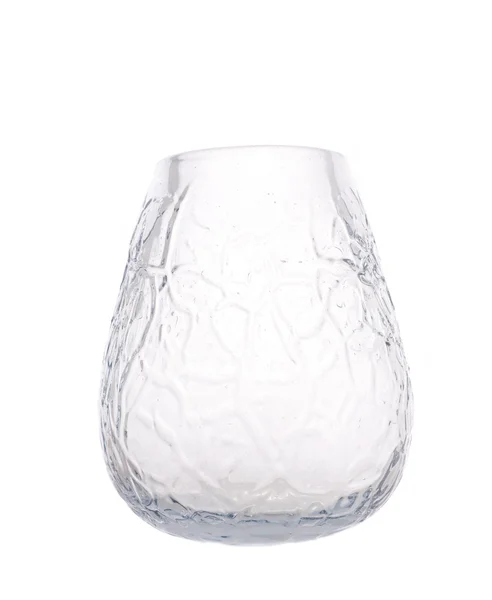 Vaso de vidro decorativo isolado em branco — Fotografia de Stock
