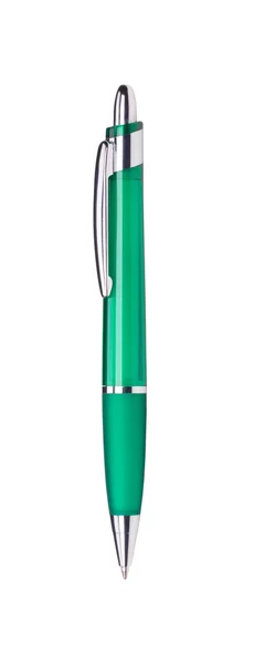 Zelené pero, izolované s cestou na bílém pozadí — Stock fotografie