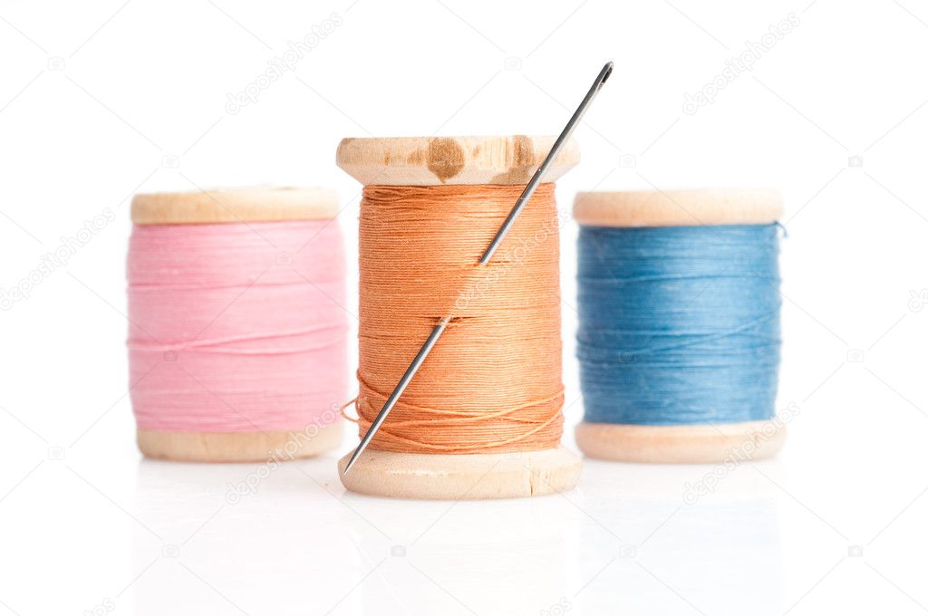 Sewing needle and threads