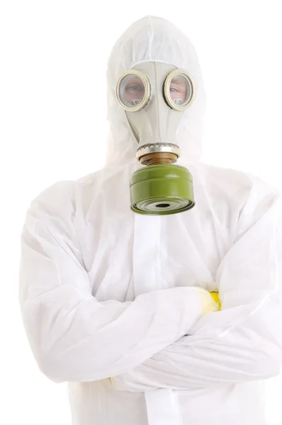 Man med gasmask — Stock fotografie