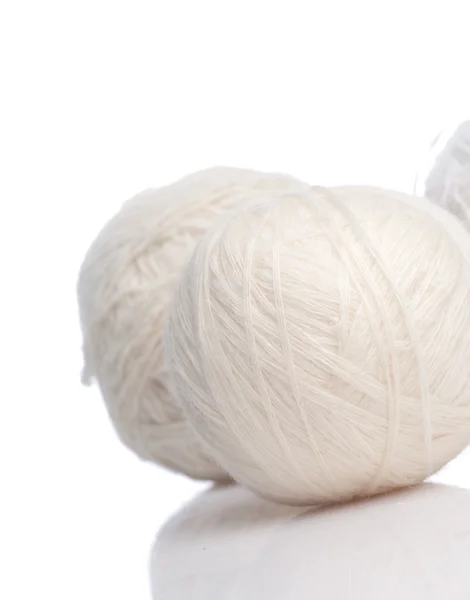 白色羊毛线程白い羊毛スレッド — 图库照片