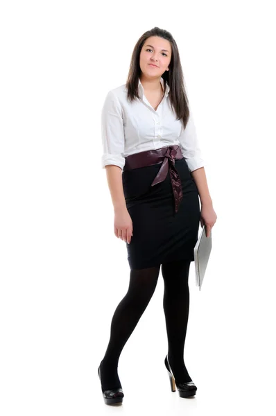 Молодая предпринимательница с документами — стоковое фото