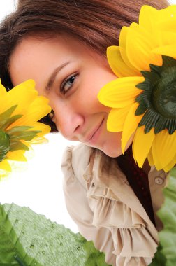 Woman and flower. clipart