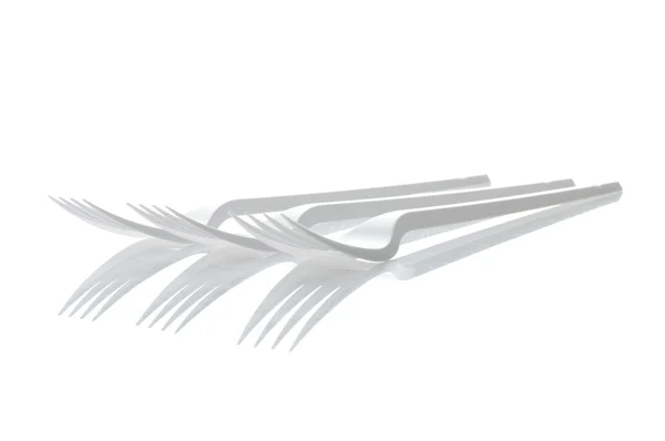 Three plastic forks — Stock Photo, Image