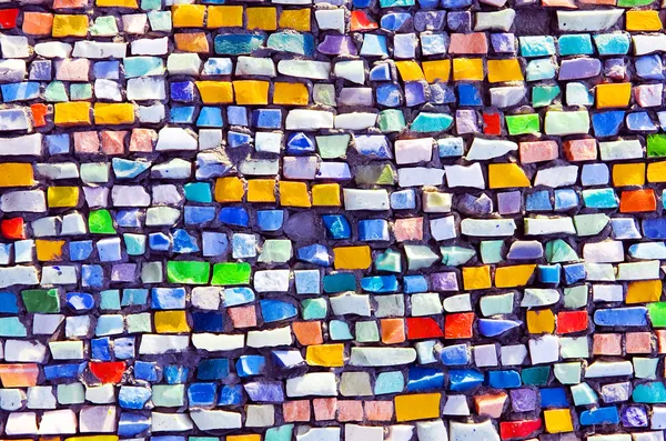 Horizontal colorful mosaic texture on wall Stock Image