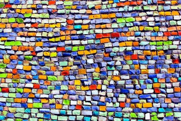 Horizontal colorful mosaic texture on wall Royalty Free Stock Photos
