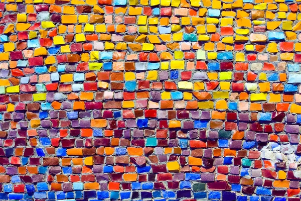Horizontal colorful mosaic texture on wall Stock Picture