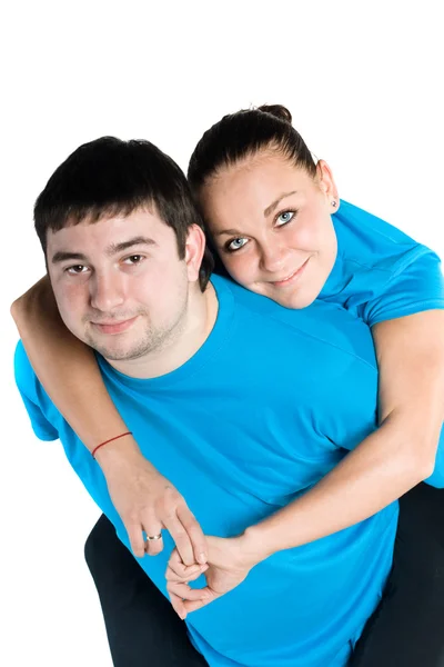 Retrato de um jovem casal feliz Imagens De Bancos De Imagens