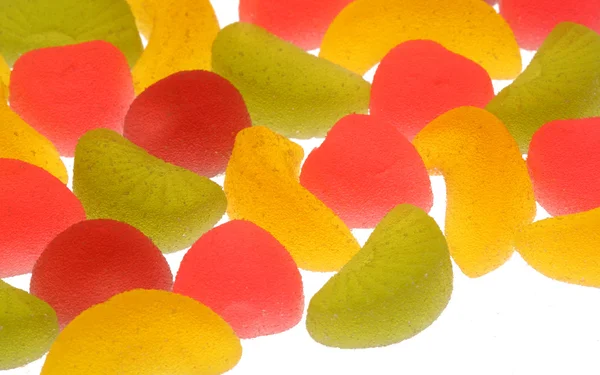 Fruit candies on a white background. — Stock Photo, Image