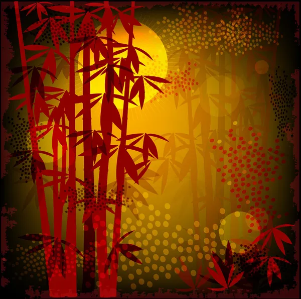 Bosque de bambú — Vector de stock