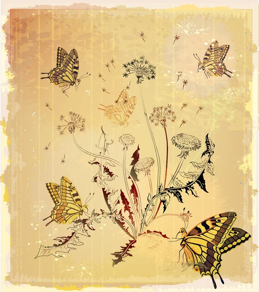 Achtergrond met vlinders — Stockvector
